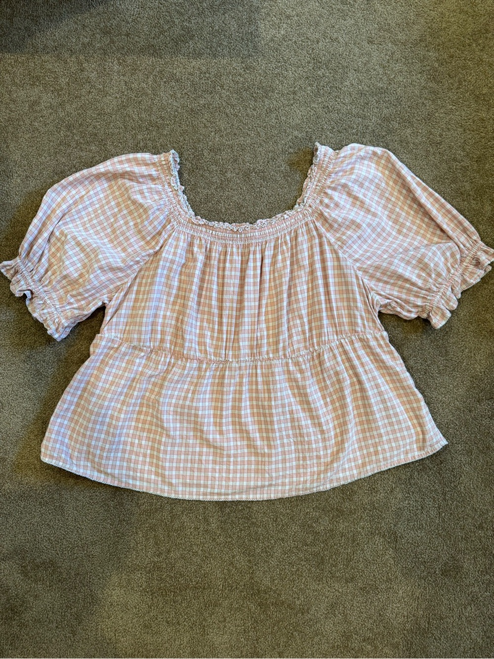 Old Navy Plus Size 4X Babydoll Peasant Top Blouse Pale Peach Blush Salmon color